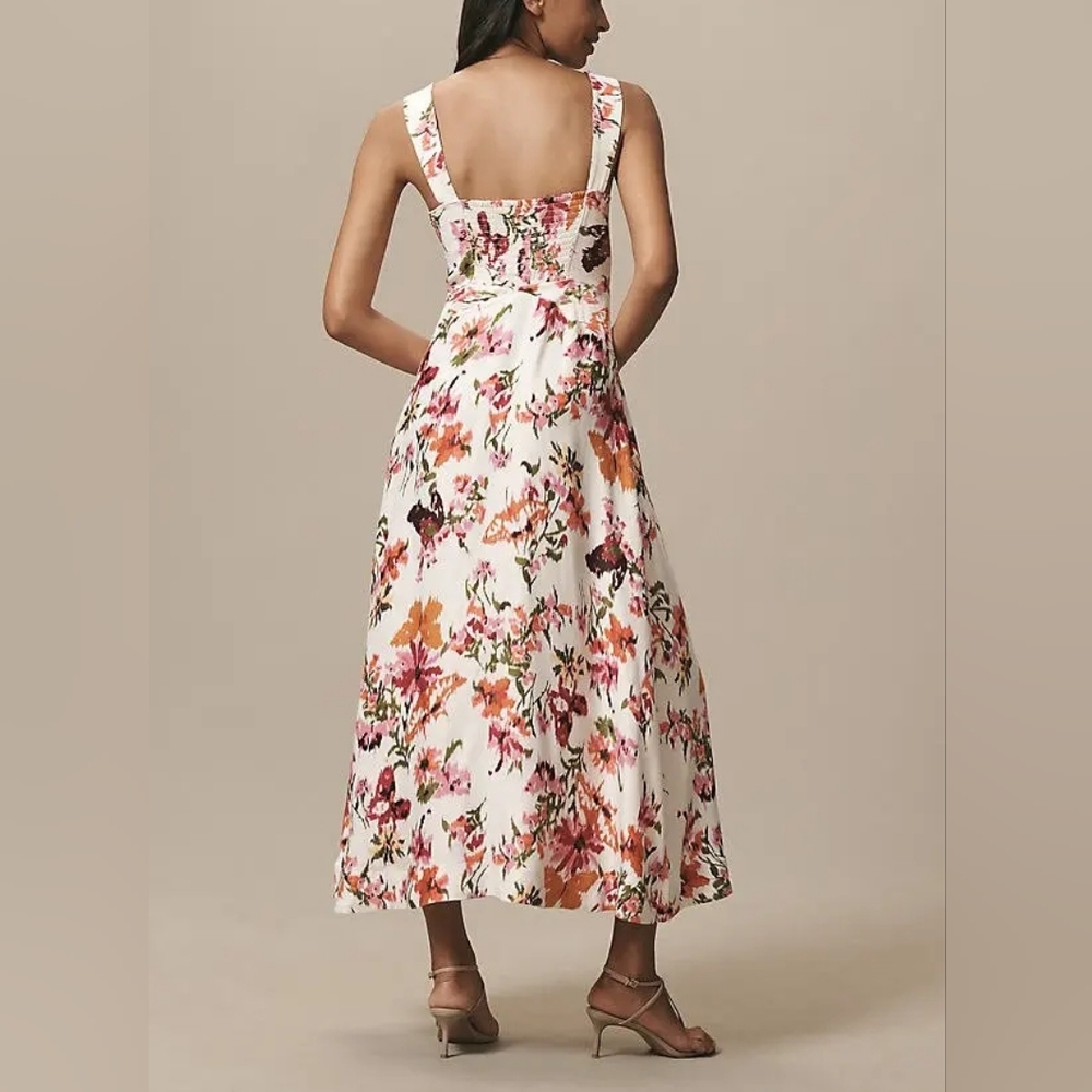 Anthropologie Maeve The Jocelyn Sleeveless Slip Midi Dress In Pink New W/O Tags - Picture 2 of 12